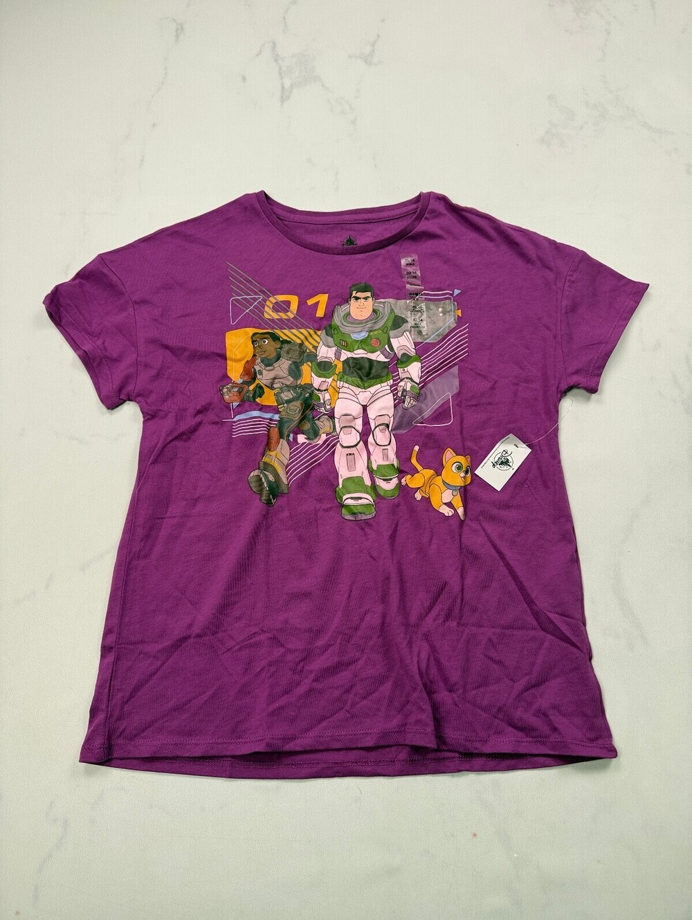Disney Theme Park Buzz Lightyear Graphic Tee Purple 2010s - Girls XL/14